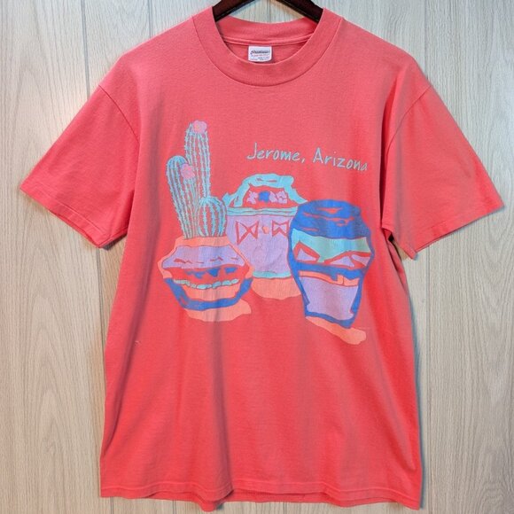 Vintage Jerome Arizona T-shirt Size Large Pottery Art Travel Destination - Picture 1 of 8